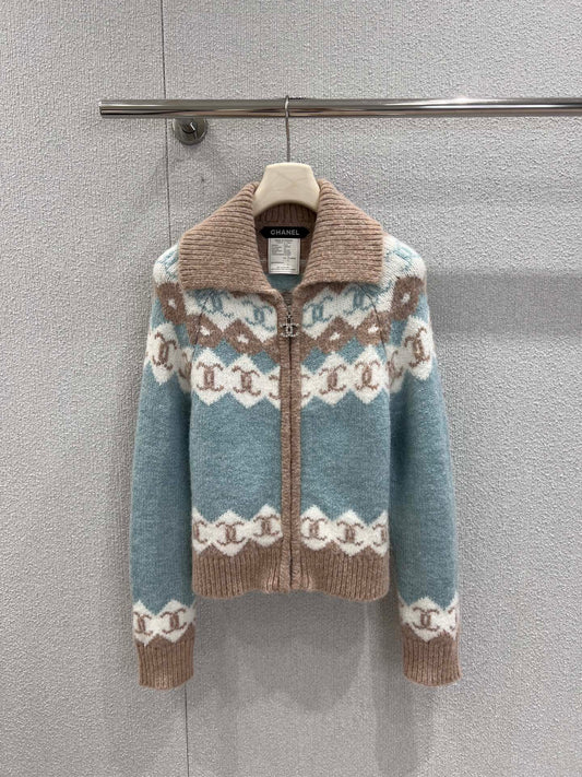 C 25K Jacquard Knit Cashmere Cardigan - Haute Couture Collection