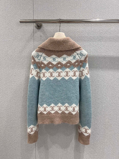 C 25K Jacquard Knit Cashmere Cardigan - Haute Couture Collection