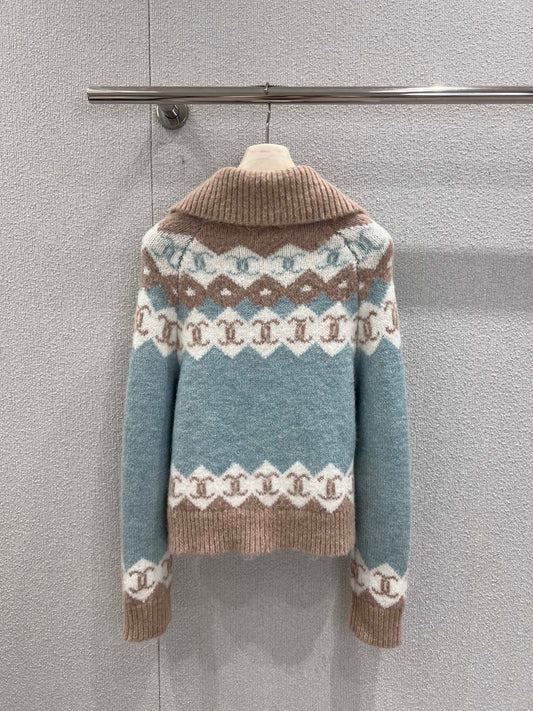 C 25K Jacquard Knit Cashmere Cardigan - Haute Couture Collection