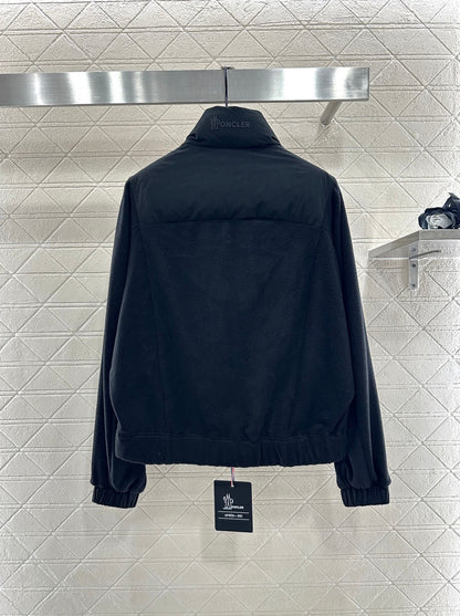 Mon 25 Stand collar paneled zipper down jacket