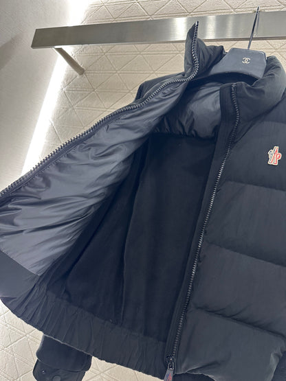 Mon 25 Stand collar paneled zipper down jacket