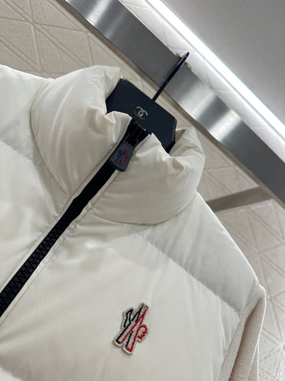 Mon 25 Stand collar paneled zipper down jacket