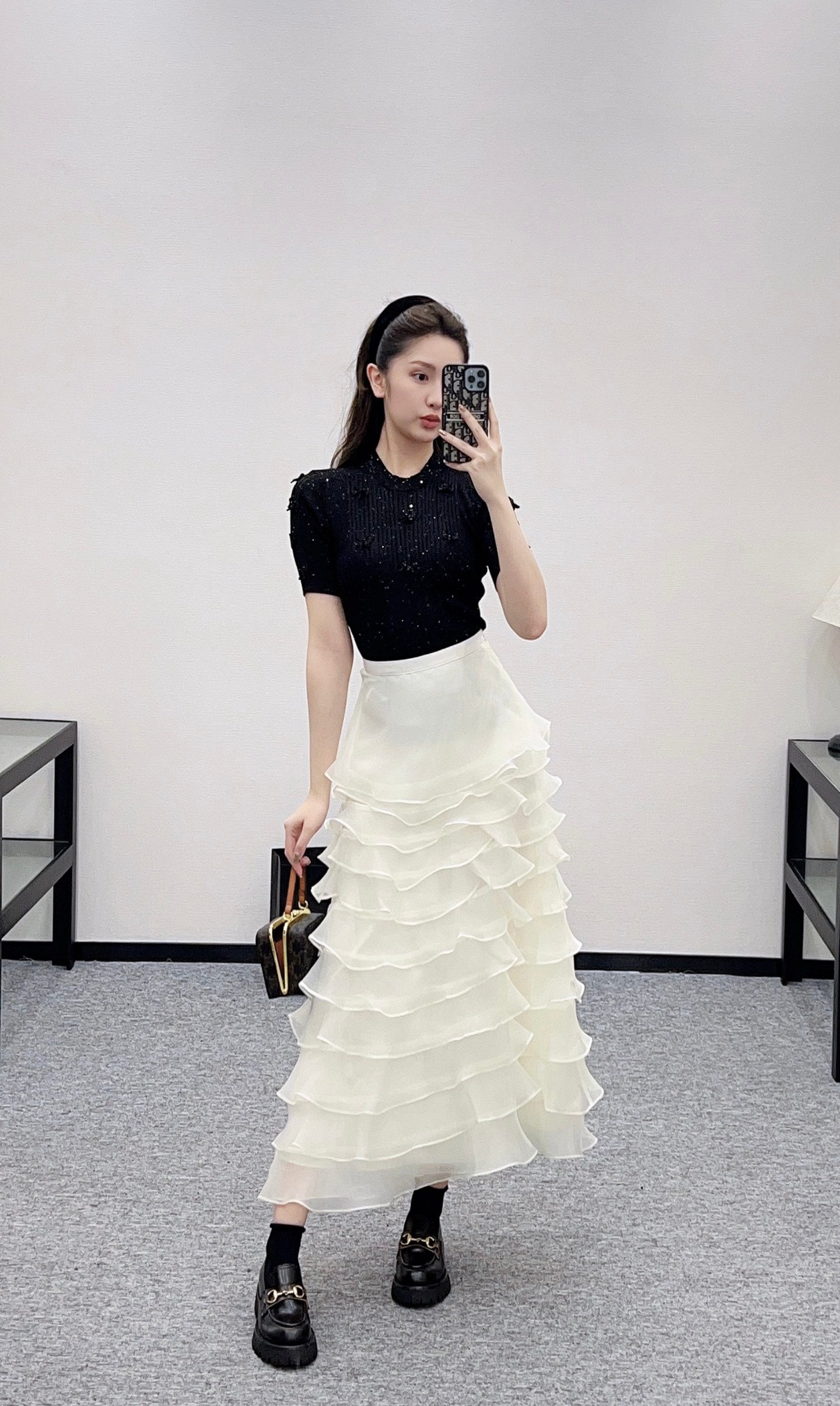 Di 25 Cake multi-layer long tulle skirt