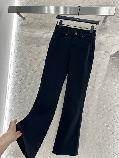L 25 Leather label denim trousers