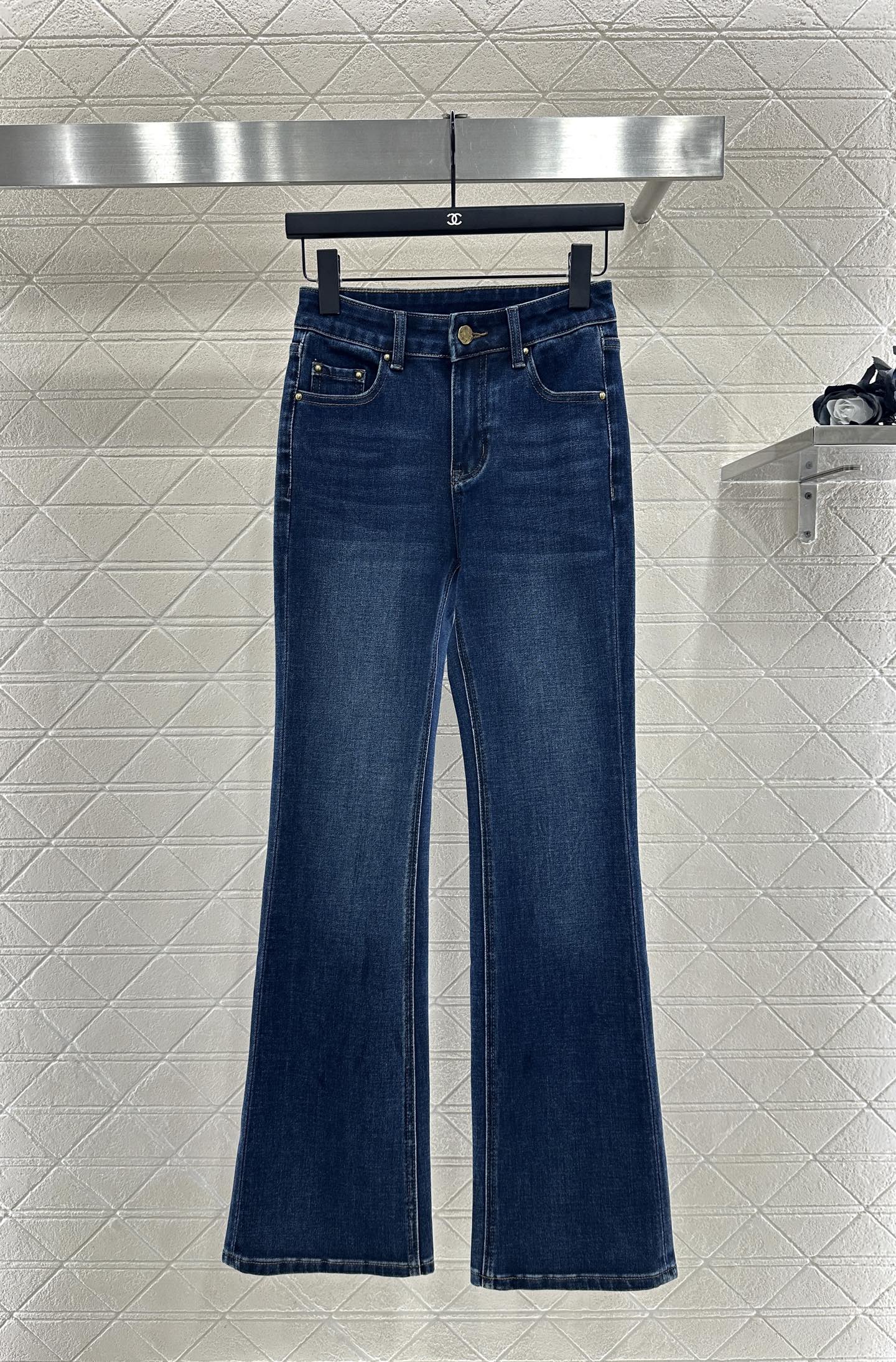 L 25 Leather label denim trousers