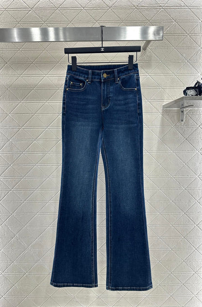 L 25 Leather label denim trousers