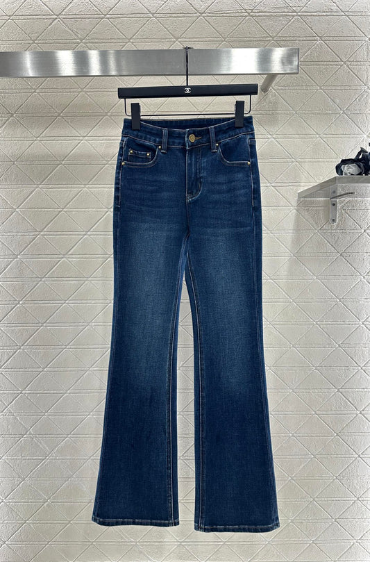 L 25 Leather label denim trousers