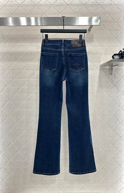 L 25 Leather label denim trousers