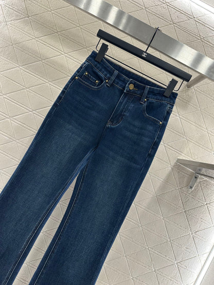 L 25 Leather label denim trousers