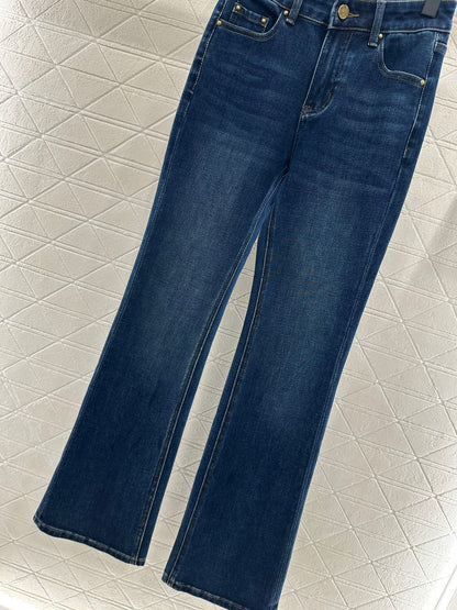 L 25 Leather label denim trousers