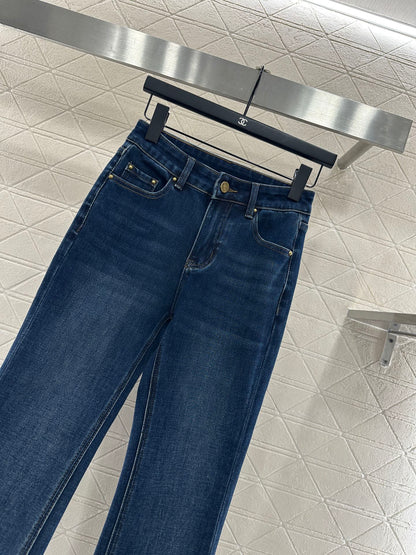 L 25 Leather label denim trousers