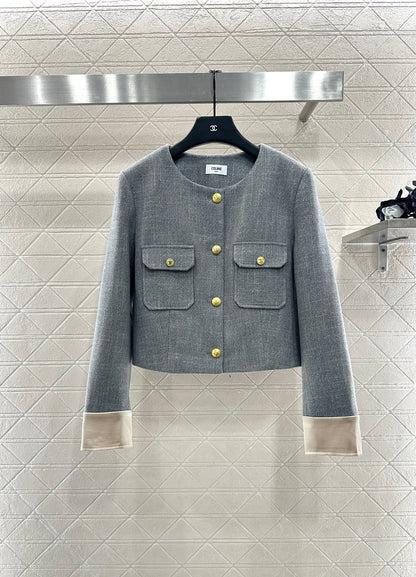 Ce 25 Round neck jacket + skirt set