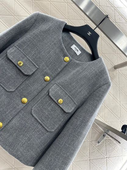 Ce 25 Round neck jacket + skirt set