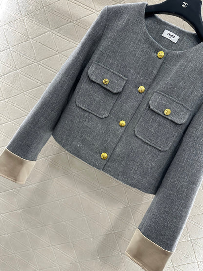 Ce 25 Round neck jacket + skirt set